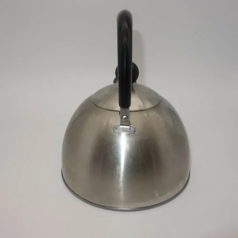 Vintage COPCO Whistling Tea Kettle Teapot Shiny Stainless Steel 1.5 Quart